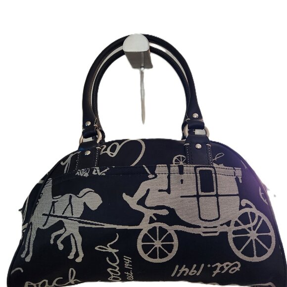 Like New Coach Horse & Carriage Black Shoulder Bag Satchel Purse - Picture 4 of 15